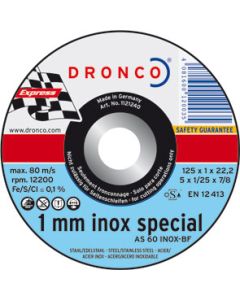 Disco corte metal Dronco AS60INOX 115X1,0X22,2 