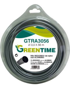 Hilo desbrozadora  aluminio redondo GTRA3056 3,0MMX56M Greentime