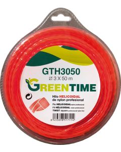 Hilo desbrozadora helicoidal Greentime GTH3050 3,00MMX50M 