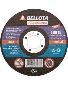Disco corte inox Bellota 50300-115X1X22 AS60 