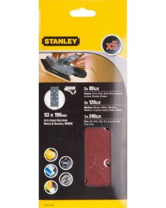 Accesorio Stanley 31532XJ 5 Lijas 93X190 Velcro grano surtido