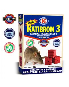Raticida Ratibrom-3 Bloques 20 Gr Paquete 1 Kg