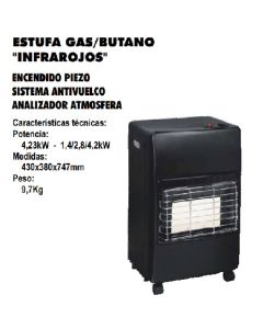 Estufa gas butano infrarrojos 4,23 kW MT-01544