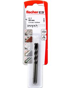 Broca widia extra Fischer 04X075 Blister 2 unidades