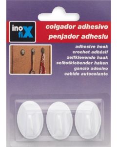 Colgador adhesivo mini blanco (blister 3 unid)