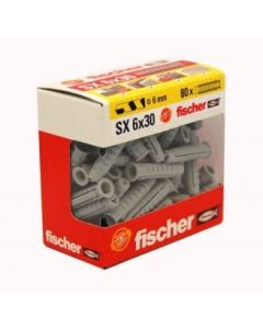 Taco nylon pared maciza Fischer SX 6x30 Caja 80 unidades