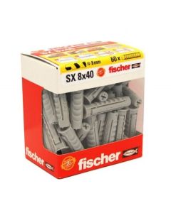 Taco nylon pared maciza Fischer SX 8x40 Caja 60 unidades