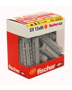 Taco nylon pared maciza Fischer SX 12x60 Caja 15 unidades