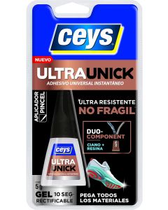 Ceys Ultraunick adhesivo universal instantáneo gel aplicador pincel 5 Gr