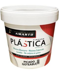 Amarto Pintura plástica picado goteable Blanco mate 4 Lt