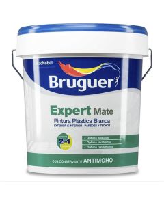 Bruguer Pintura plástica mate blanca Expert 15 Lt Para interior y exterior con antimoho