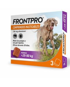 Frontpro Comprimido para perros masticable antiparasitarios 25-50 Kg 3 Pastillas