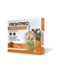 Frontpro Comprimido para perros masticable antiparasitarios 4-10 Kg 3 Pastillas