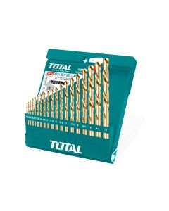 Total Tools Juego de brocas metal taladro HSS 19 brocas TACSD0195