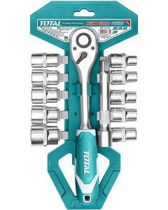 Total Tools THT141121 Juego de llaves y vaso 1/2 Cromo vanadio 12 Piezas