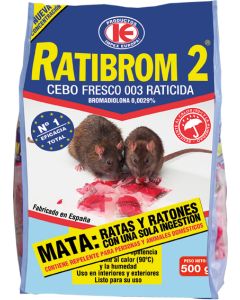 Raticida cebo fresco Ratibrom-2 500GR 