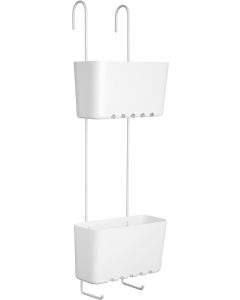 Tatay Cesta organizadora Standard duo para ducha o bañera con dos baldas Blanco 20 x 13 x 59 cm
