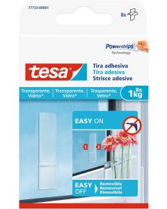 Tesa Tiras adhesivas Powerstrips Transparente hasta 1 kg 8 tiras