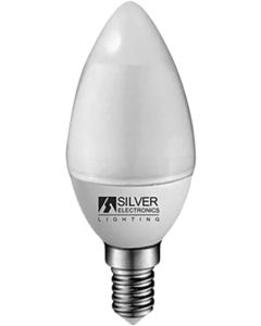 Lámpara Eco vela LED 5W 3000k E14 Silver Sanz