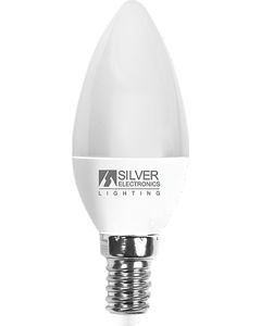 Lámpara vela LED 7W 3000K E14 Silver Sanz