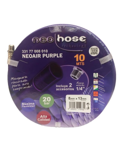 Manguera aire comprimido racorada Neoair Purple 20 Bar 10 Mt Alta calidad