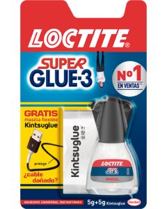 Pegamento Loctite Super Glue3 pincel+Kintsuglue 5 gr