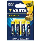 Pila alcalina Energy Varta LR03 AAA Blister 4 Unidades